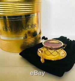 1998 Estee Lauder PLEASURES TEA CUP Solid Perfume Compact IN ORIGINAL BOX
