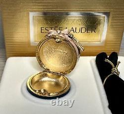 1999 Estee Lauder Pleasures Harrods Hat Box Solid Perfume Compact Mint n/Box