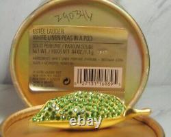 1999 Rare Estee Lauder Peas in a Pod Solid Perfume Compact Mint in Box