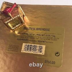 2001 Estee Lauder Beautiful Birdhouse Cardinal Birds Solid Perfume Compact w BOX