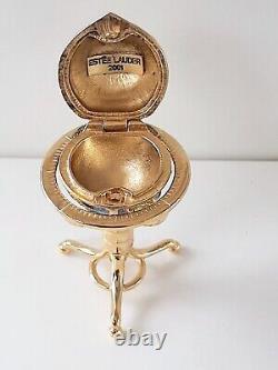2001 Estee Lauder Pleasures Bejewled Globe Solid Perfume Compact RARE