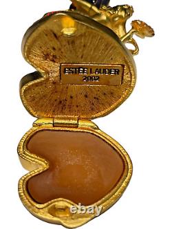 2002 Estee Lauder Pleasures Enamel Enchanted Fairy Perfume Trinket Pill Box