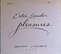 2002 Estee Lauder Pleasures Solid Perfume Compact Zebra