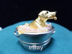 2002 Puppy in a Tub Estee Lauder Solid Perfume Compact NIB
