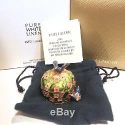 2006 Estee Lauder SIGNED Jay Strongwater Precious Birds Linen Solid Compact BOX