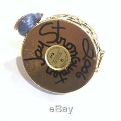 2006 Estee Lauder SIGNED Jay Strongwater Precious Birds Linen Solid Compact BOX