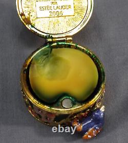 2006 Jay Strongwater Estee Lauder Pure White Linen Floral Solid Perfume Compact