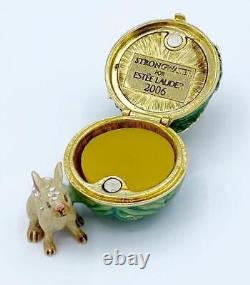 2006 Vintage Estee Lauder Garden Rabbit Solid Perfume Compact White Linen Full