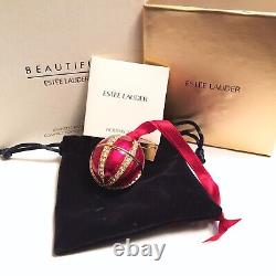 2007 Estee Lauder Jeweled Ornament Red Enamel Beautiful Solid Compact BOX
