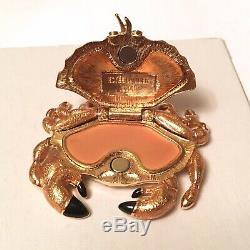 2008 Estee Lauder Sand Crab Enamel Crystal Solid Perfume Compact BOX