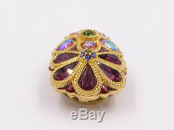 ESTEE LAUDER 2008 JAY STRONGWATER Jeweled Flower Solid Perfume Compact (Empty)