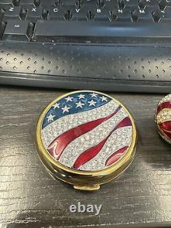 ESTEE LAUDER 2 Pack AMERICAN'S APPLE COMPACT FOR SOLID PERFUME & Powder Compact