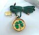 Estee Lauder 4-leaf Irish Clover Solid Perfume Compact Necklace Original Boxes