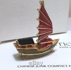 ESTEE LAUDER CHINESE JUNK COMPACT with INTUITION SOLID PERFUME in Original BOXES