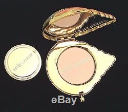 ESTEE LAUDER CORAL SHELL POWDER COMPACT with AUSTRIAN CRYSTALS MIBB