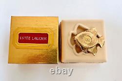 ESTEE LAUDER CORAL TROPICAL FISH POWDER COMPACT w BEAUTIFUL SOLID PERFUME in BOX