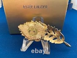 ESTEE LAUDER FLUTTERING FEATHER COMPACT SOLID withWHITE LINEN PERFUME