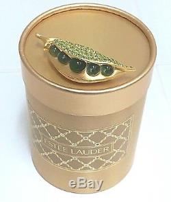 ESTEE LAUDER PEAS IN A POD SOLID PERFUME COMPACT in BOX CHRISTMAS GIFT RARE