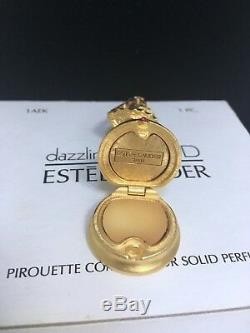 ESTEE LAUDER PIROUETTE HARLEQUIN SOLID PERFUME COLLECTABLE COMPACT / Orig BOXES
