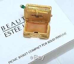 ESTEE LAUDER ROMANTIC PICNIC BASKET SOLID PERFUME COMPACT with BEAUTIFUL FRAGRANCE