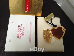 ESTEE LAUDER SPELLBOUND HEART PENDANT NECKLACE SOLID PERFUME COMPACT in BOX
