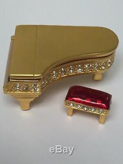 Estate Estee Lauder Grand Piano & Bench Dazzling Gold Solid Perfume Compact 1999