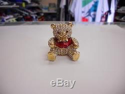 Estee Lauder 1998 Full Solid Perfume Compact Precious Bear Sparkly
