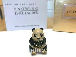Estee Lauder 1998 Solid Perfume Compact Knowing Panda Mint In Both Boxes