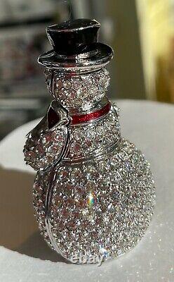 Estee Lauder 1999 Solid Perfume Compact Sparkling Snowman Beautiful NIB