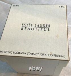 Estee Lauder 1999 Solid Perfume Compact Sparkling Snowman Beautiful NIB