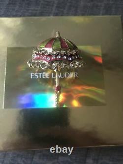 Estee Lauder 2000 Solid Perfume Compact Pretty Parasol Umbrella MIB White Linen