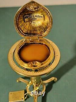 Estee Lauder 2001 Globe Solid Perfume Compact Pleasures Not Used Estee Pouch Tag