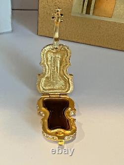 Estee Lauder 2001 Violin Solid Perfume Compact Enamel Mibb Youth Dew