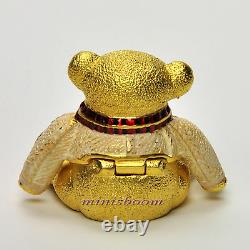 Estee Lauder 2002 HARRODS CHRISTMAS TEDDY BEAR Solid Perfume Compact NIB
