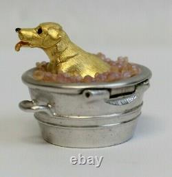 Estee Lauder 2002 Solid Perfume Compact Puppy Dog In Bubble Bath MIB Pleasures