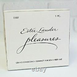Estee Lauder 2003 Solid Perfume Compact Gilded Stage Coach Horses MIBB Pleasures