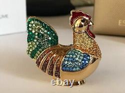 Estee Lauder 2004 Solid perfume compact MIBB BEJEWELED ROOSTER by JUDITH LEIBER