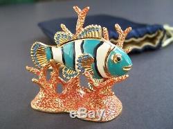 Estee Lauder 2005 Beautiful Radiant Fish Solid Perfume Compact Jeweled Trinket