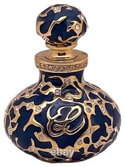 Estee Lauder 2005 Blue Enamel BEJEWELED Bottle Solid Perfume Compact