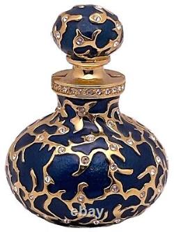 Estee Lauder 2005 Blue Enamel BEJEWELED Bottle Solid Perfume Compact
