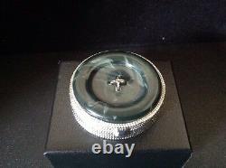 Estee Lauder Aliage Jade Button Box Compact for Solid Perfume 1977 empty