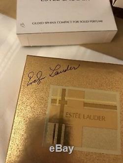 Estee Lauder Beautiful 2001 Gilded Sphinx Perfume Compact Evelyn Lauder Auto