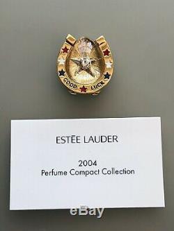 Estee Lauder Beautiful Good luck Horseshoe Perfume Compact