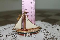 Estee Lauder Bejeweled SAIL BOAT Solid Perfume Compact Movable Sails