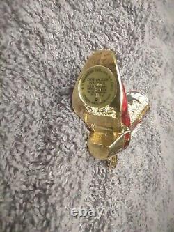 Estee Lauder Compact Solid Perfume Rhinestone Crystal Red Cowboy Boot