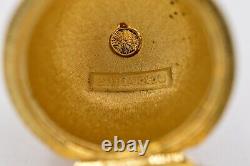 Estee Lauder EMPTY Compact Solid Perfume Box Trinket Enamel Pineapple Gold RARE