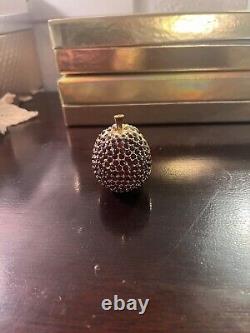 Estee Lauder EMPTY Compact Solid Perfume Collectible Rhinestone Crystal Plum