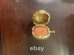 Estee Lauder EMPTY Compact Solid Perfume Collectible Rhinestone Crystal Plum