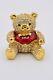 Estee Lauder Empty Compact Solid Perfume Rhinestone Crystal Gold Teddy Bear 1998