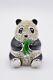 Estee Lauder Empty Compact Solid Perfume Rhinestone Crystal Panda Bear Rare